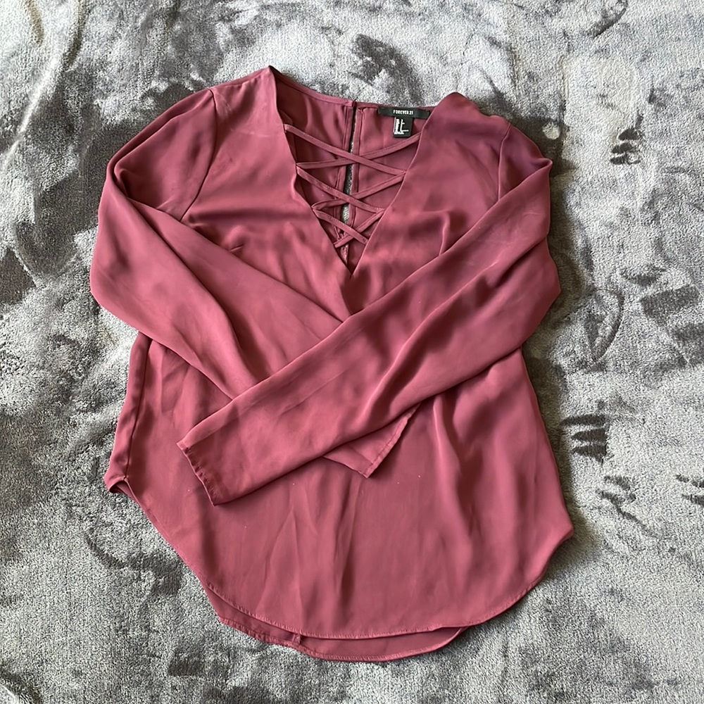 Forever 21 Burgundy Blouse